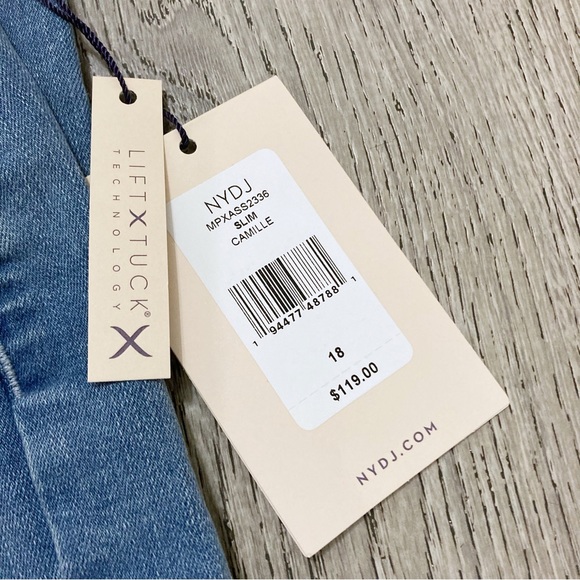 NYDJ Sheri Slim Leg Jeans Camille Wash Size 18 (US 14W) NWT - Picture 4 of 10